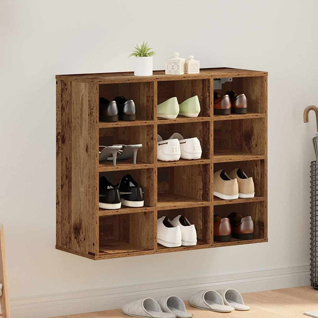 Cipősszekrény polcokkal Régi fa 77.5 x 30 x 67 cm Faanyag