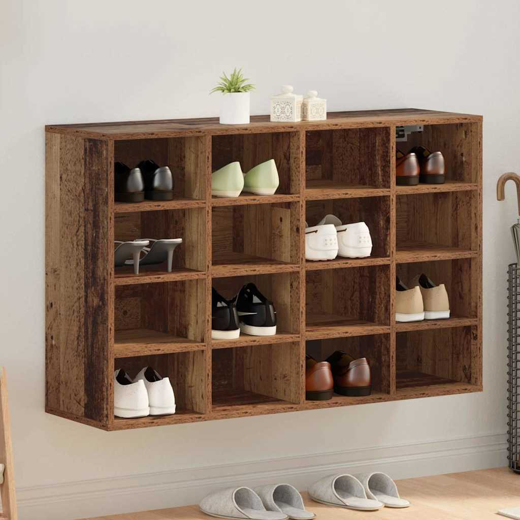 Cipősszekrény polcokkal Régi fa 103 x 30 x 67 cm Faanyag
