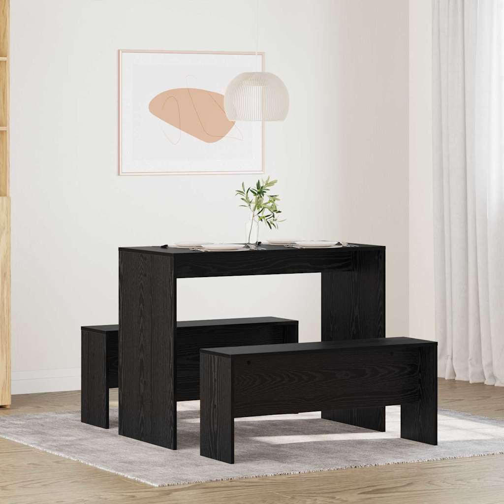 Étkezőgarnitúra 2 pcs Musta tammi 97 x 47 x 75 cm Faanyag