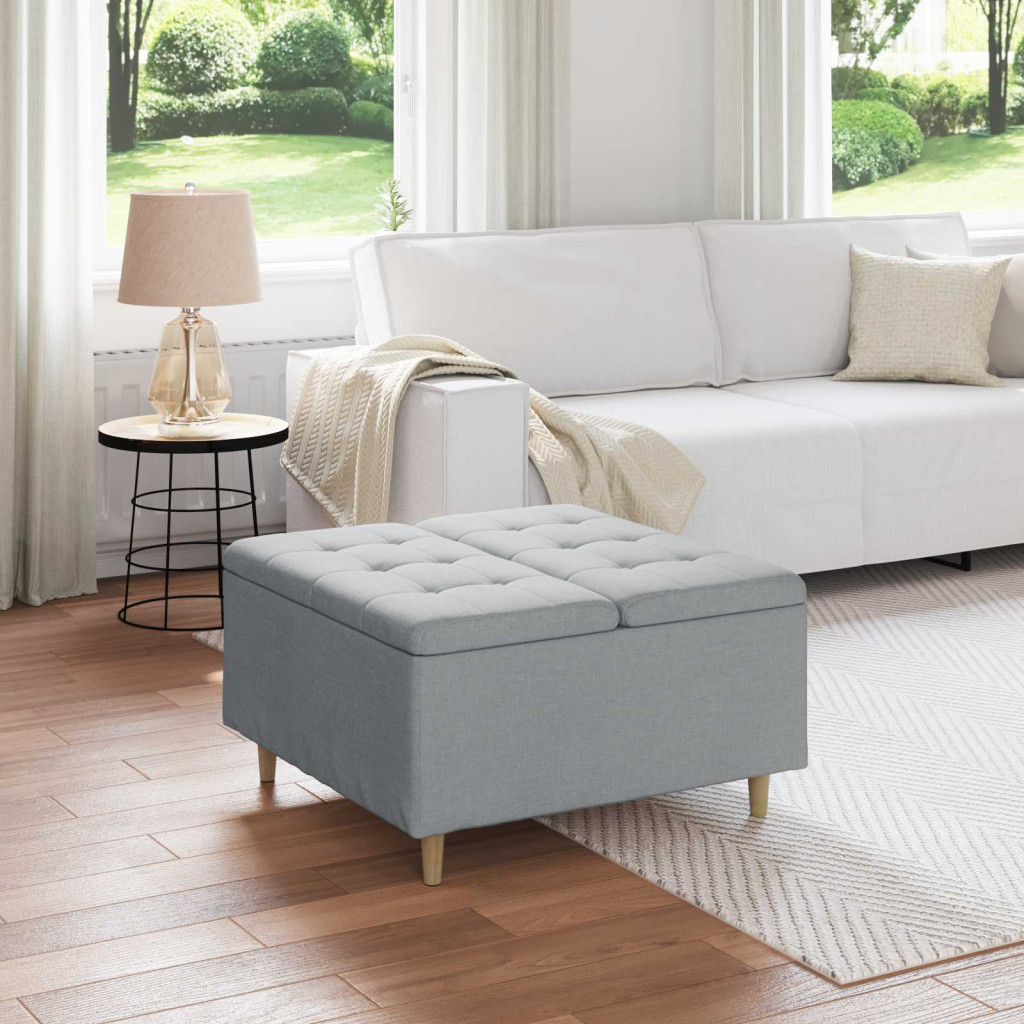 vidaXL Tároló oszmán párnával Világosszürke 80 x 80 x 45 cm szövet