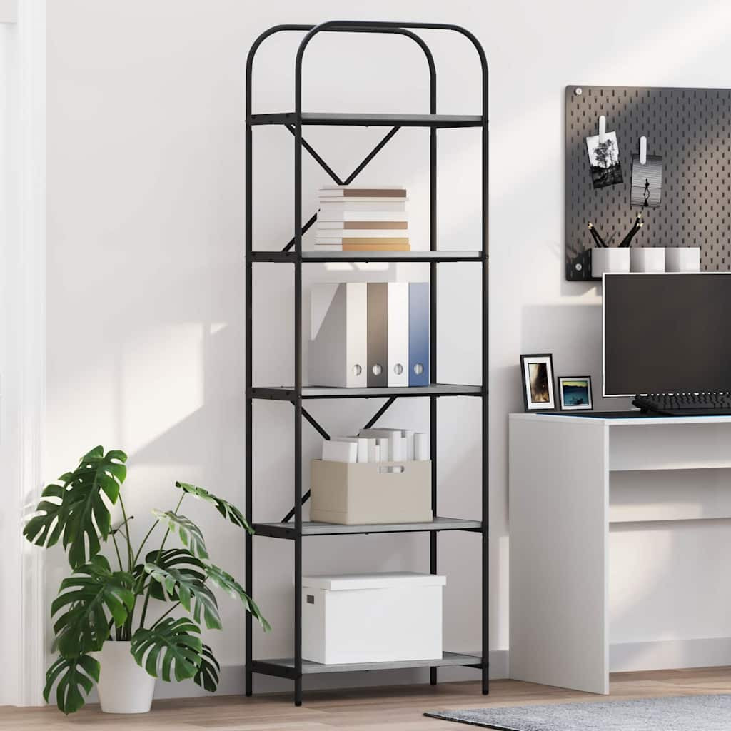 Könyvespolc Szürke sonoma 60 x 30 x 183 cm Faanyag