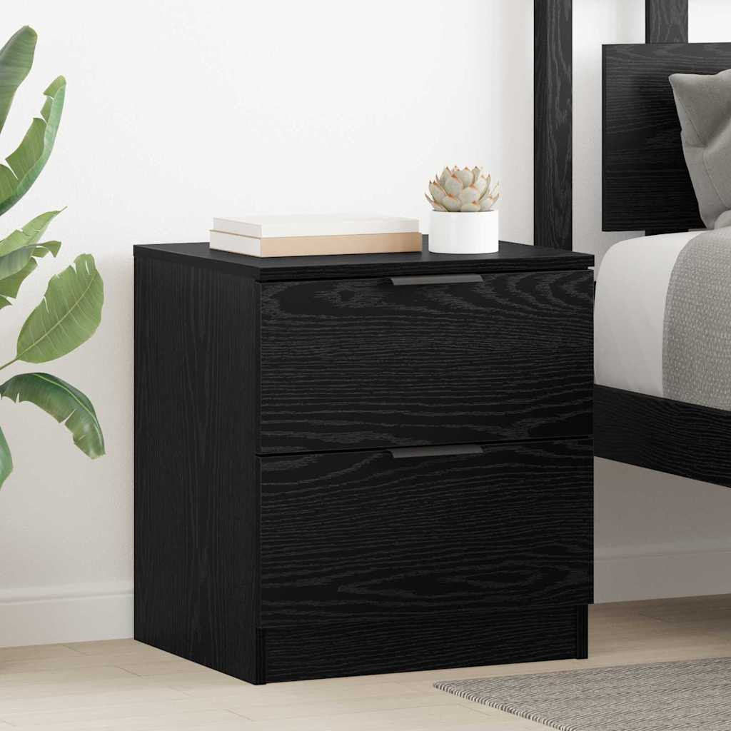 Éjjeliszekrény 2 pcs Musta tammi 45 x 39 x 50 cm Faanyag