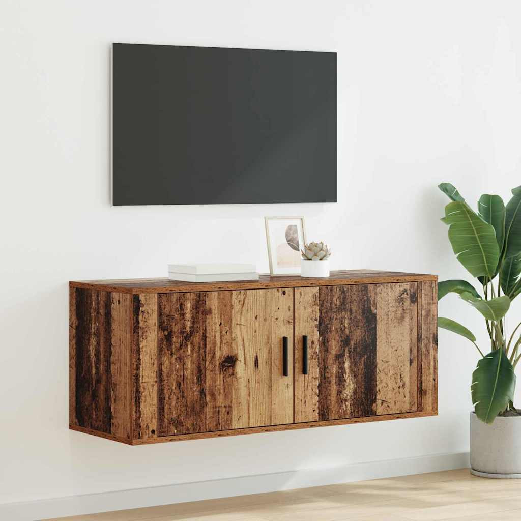 Fali TV Szekrény Öreg fa 100 x 34,5 x 40 cm Faanyag