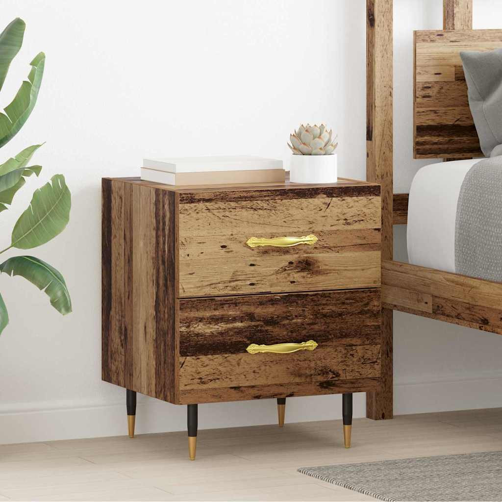 Éjjeliszekrény fiókkal 2 pcs Öreg fa 40 x 35 x 47,5 cm Faanyag