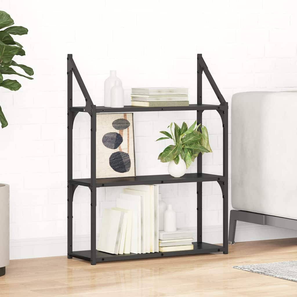Falpolc polcokkal Fekete tölgy 60 x 21 x 78,5 cm Faanyag