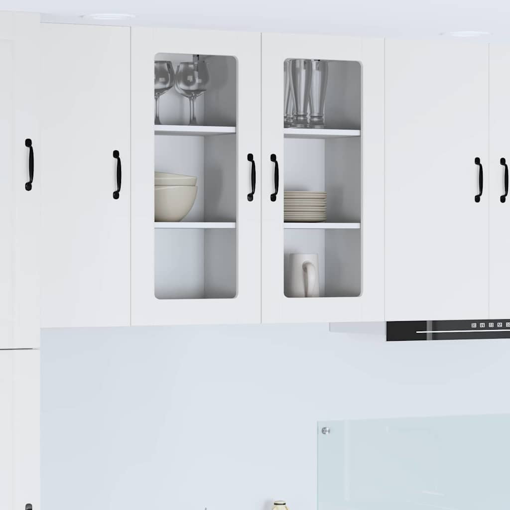 Konyhaszekrény polcokkal 2 pcs Fehér 40 x 31 x 80 cm Faanyag