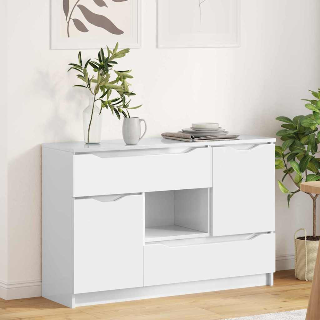 Széf fiókkal Magas Fényű Fehér 100 x 30 x 65,6 Faanyag