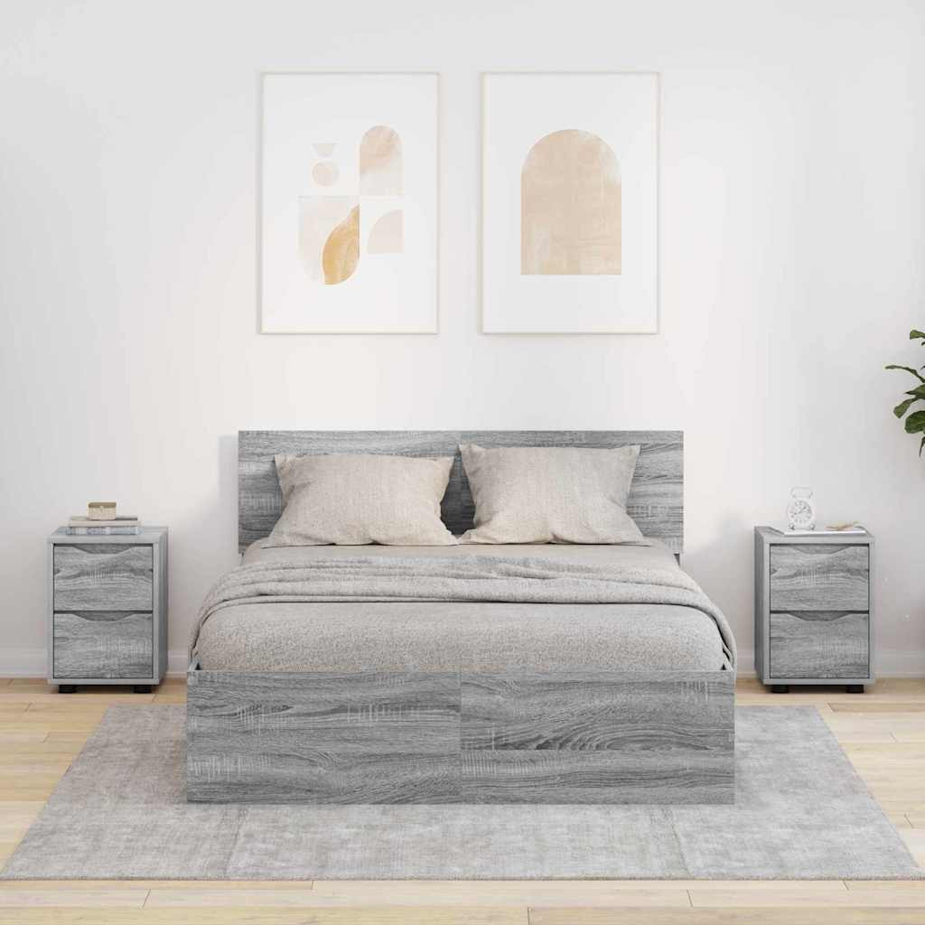 Éjjeliszekrények 2 pcs Szürke Sonoma 30,5 x 30 x 43 cm Faanyag
