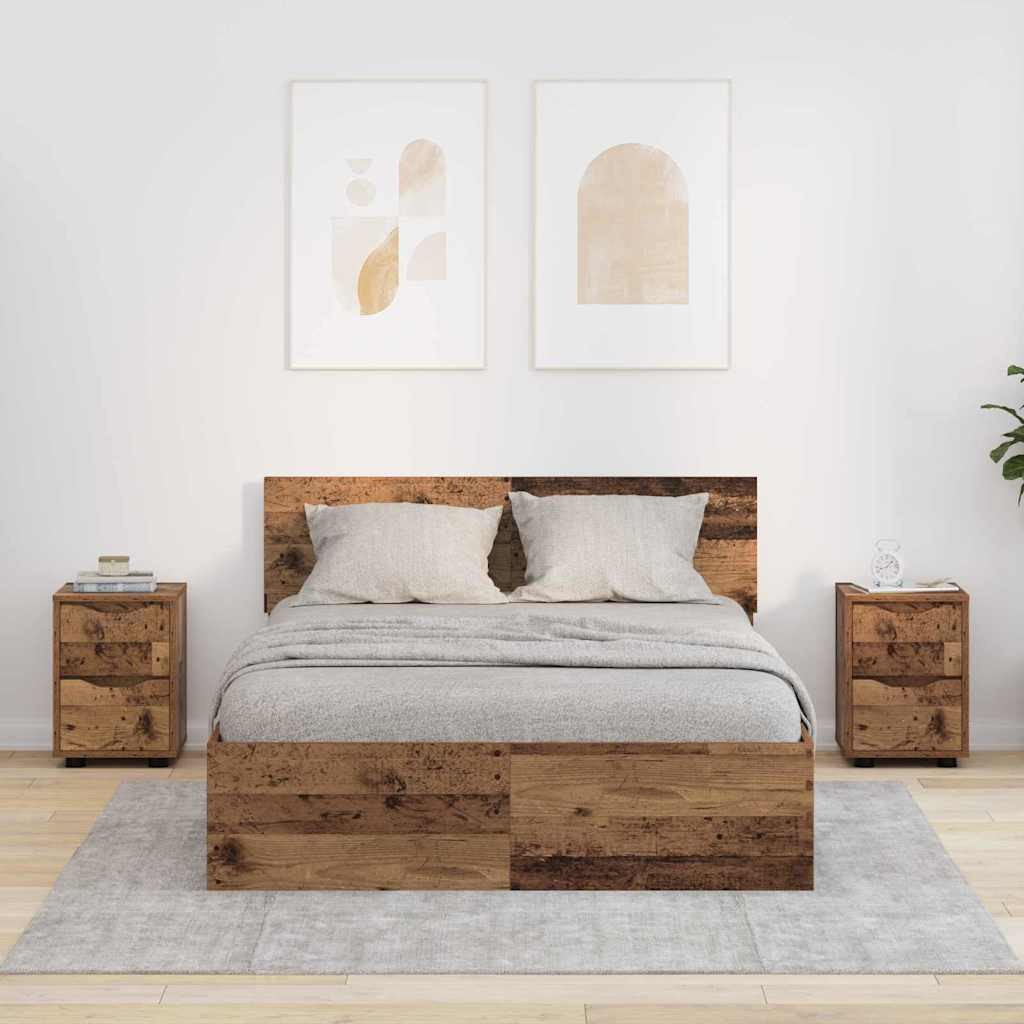 Éjjeliszekrények 2 pcs Öreg fa 30,5 x 30 x 43 cm Faanyag