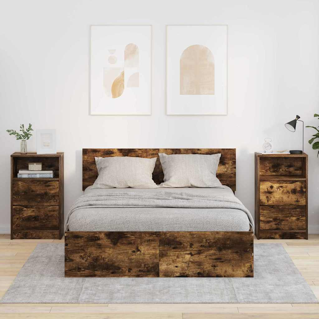 Éjjeliszekrények 2 pcs Füstölt tölgy 40 x 30 x 467 cm Faanyag