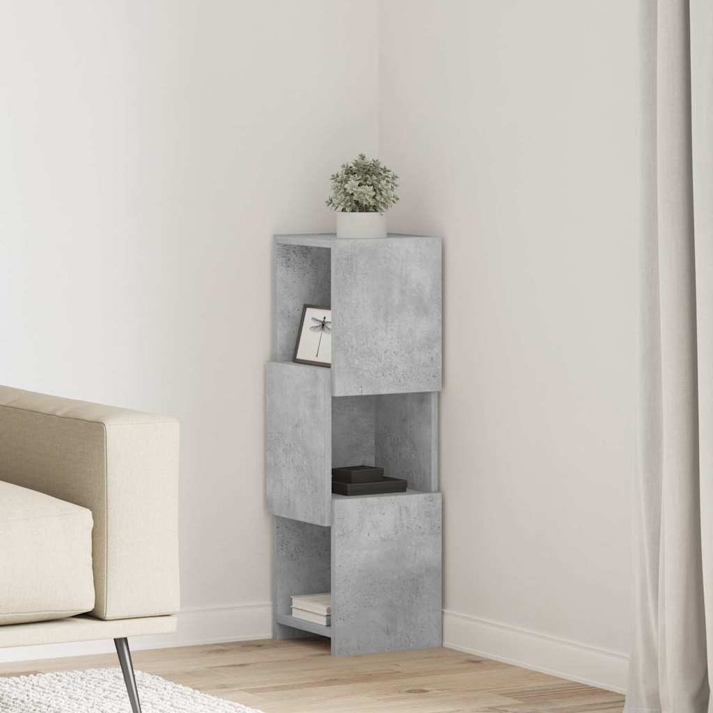 Sarokszekrény Beton Szürke 25,5x25x80cm Faanyag