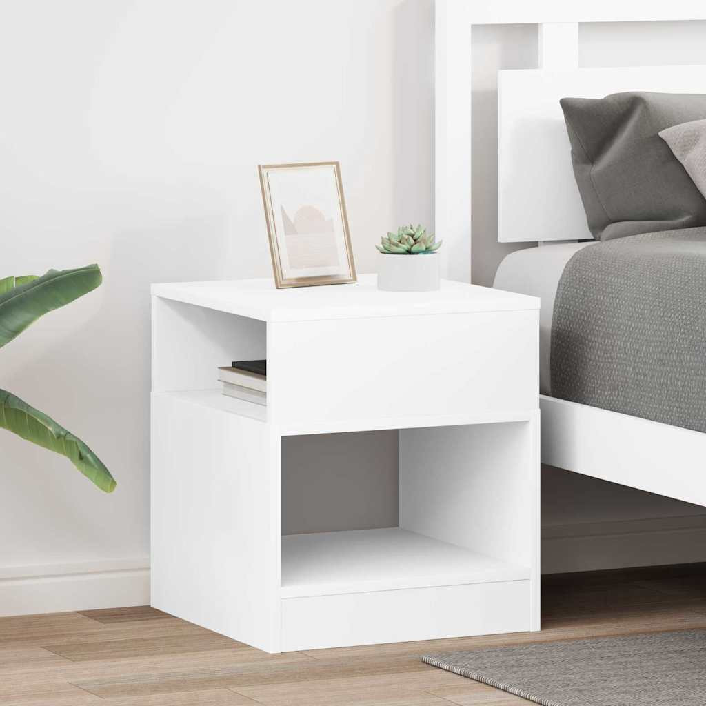 vidaXL Végasztal 2 pcs Fehér 40,5 x 40 x 45 cm Faanyag