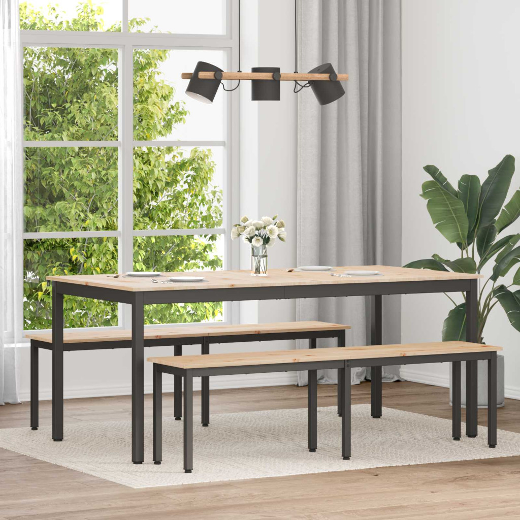 Étkezőasztal Természetes 180 x 90 x 75 cm Tömör fenyőfa